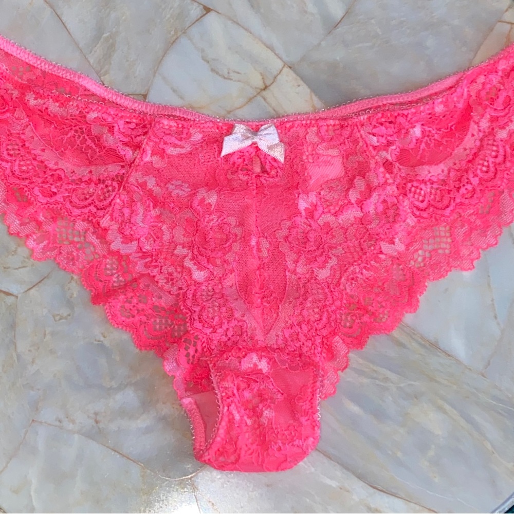 Rare VS VERY SEXY Cheeky Panty Satin Silky Lace Trim Vintage Rare Soft Small